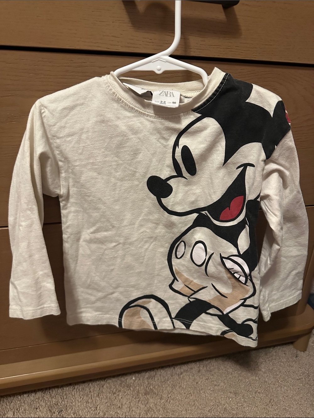 Disney Long Sleeve Tee in White, Black, Red